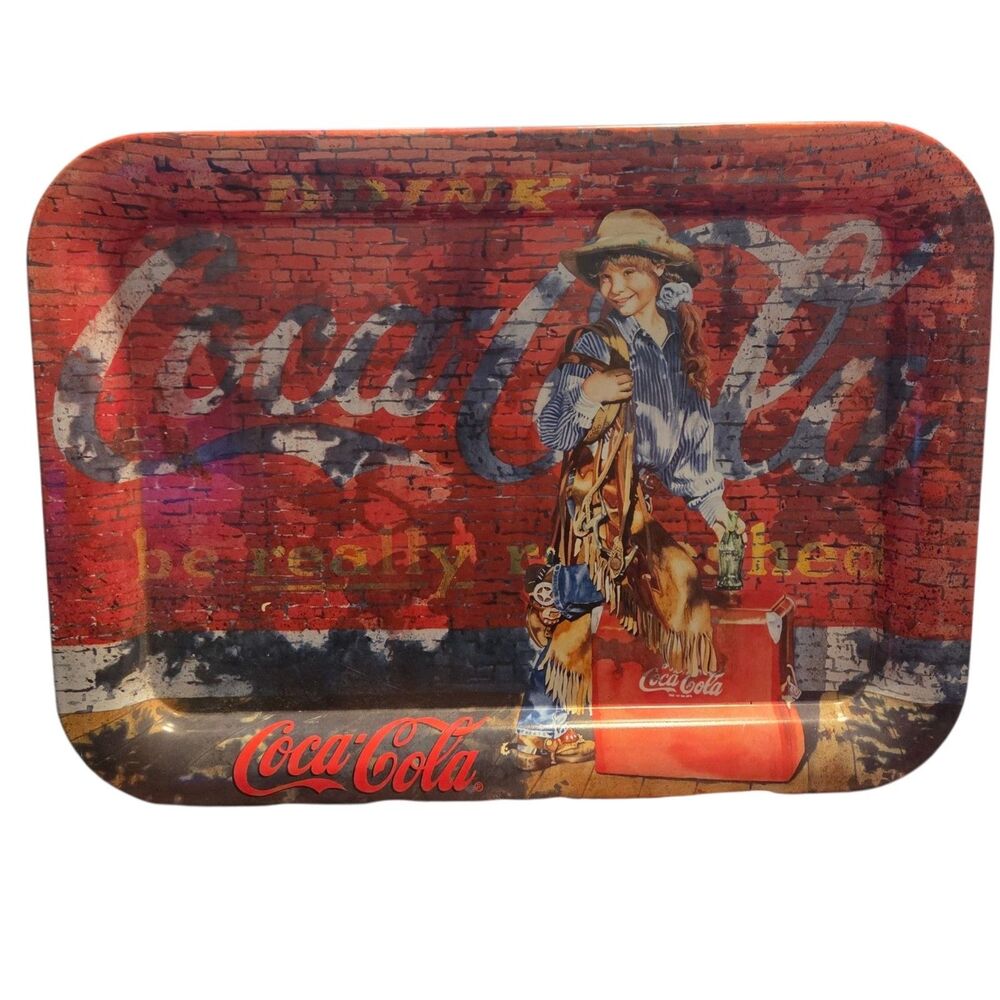 Vintage 2000 Coca-Cola Metal Serving Tray "Cooler Than Summer" Steve J. Johnson